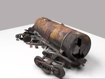 Oil Rail Car Crash 3D model