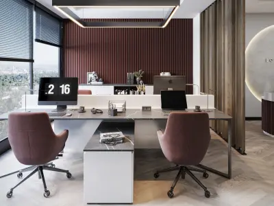 Modern Office Interior 03 3D model