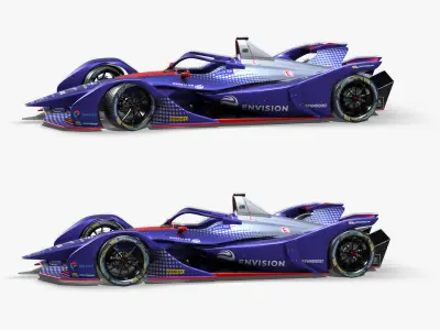 Virgin Formula E 2020 Low-poly 3D model