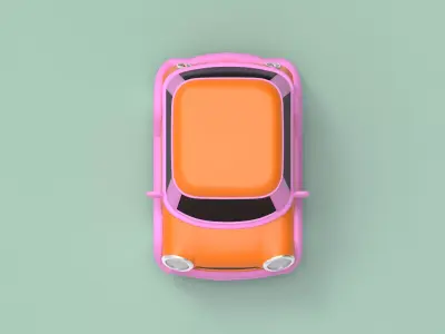 Cartoon Car Low-poly 3D model