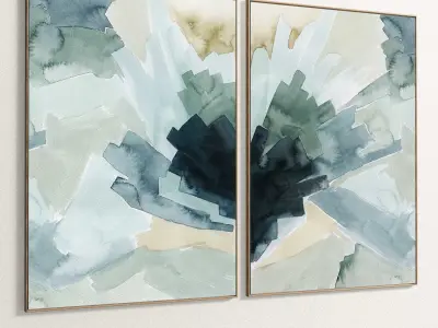 Plaster Two Photo Frame 247 Low-poly 3D model