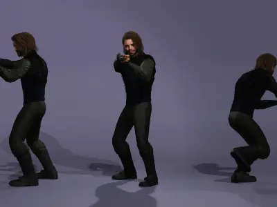 Winter Soldier Bucky from Captain America marvel 3D model