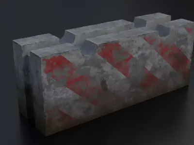 Concrete road block low-poly Low-poly 3D model
