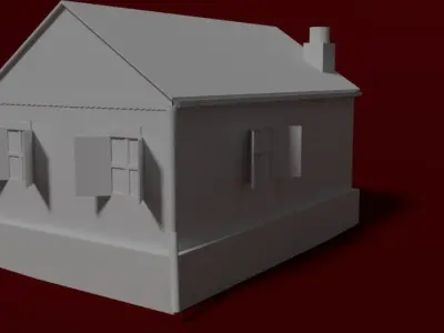 Little house Low-poly 3D model