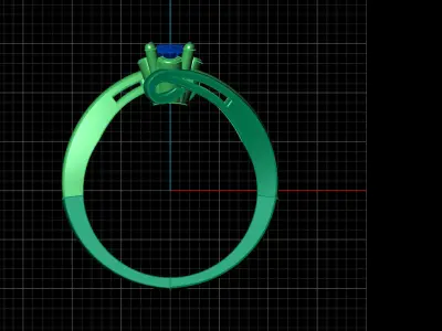STL 3DM Print Ready Women Diamond Ring Lightweight Printable  3D print model 56