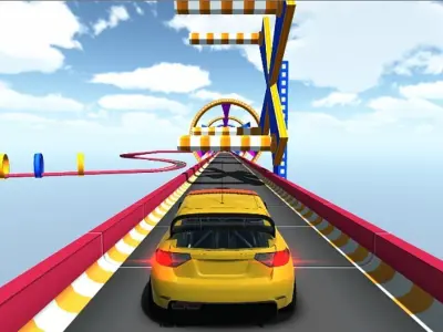 Car stunt track Low-poly 3D model