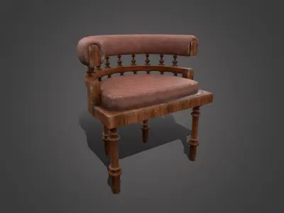 Old Chair  Low-poly 3D model