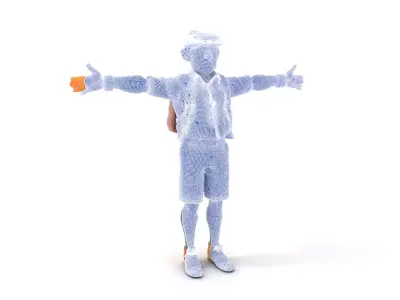 Colorful Character Model Pack with Backpack and Hat Low-poly 3D model