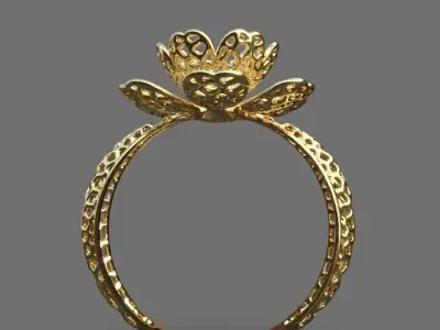 Light floral ring 3D print model