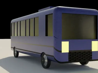 Low-poly Bus pixel Low-poly 3D model