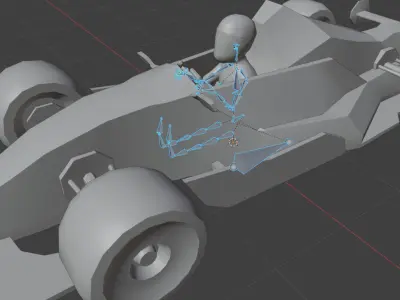 Racing Car with Driver LowPoly Low-poly 3D model