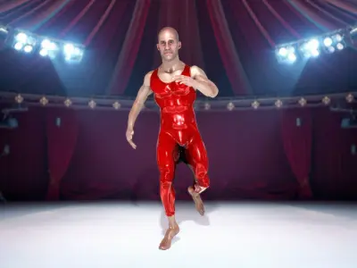 Red Athlete Bodysuit model pack Low-poly 3D model