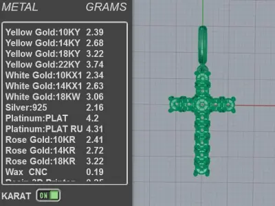 Diamond Cross Pendant 3D print model purchase