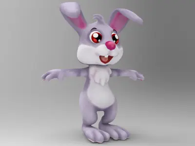 Rabbit Cartoon Low-poly 3D model purchase