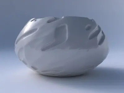 Bowl squeezed twisted with cavities smooth 3D print model