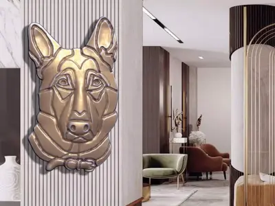 GERMAN DOG SCULPTURE FOR DECORATION 3D print model