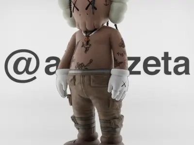 Kaws Travis Scott Textured Low-poly 3D model