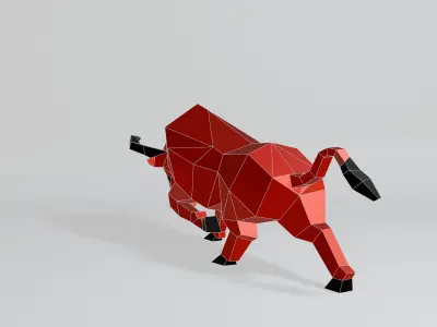 Polygonal Bull Low-poly 3D model