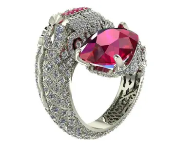 Dragon diamond ring 3D print model