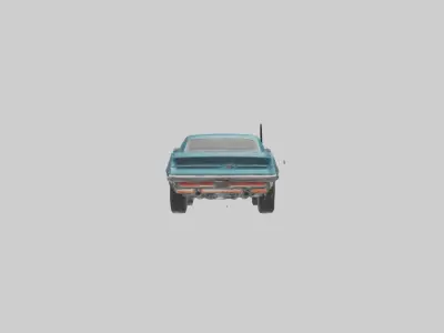 Retro Muscle Car with Modern Tires model Low-poly 3D model
