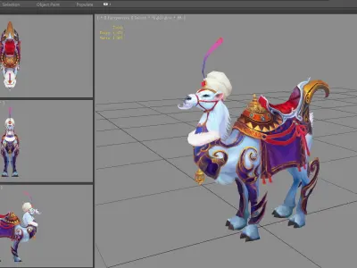 Cartoon white camel mount Low-poly 3D model