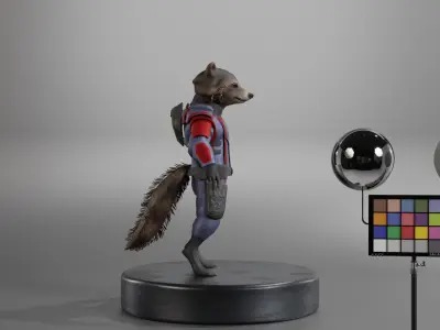 Rocket Raccoon Low-poly 3D model