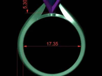 Round 0-75-CT Quarter Round Profile Shank Width 3-75mm 3D print model