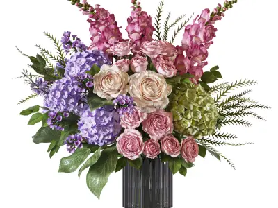 Flower Set 124 Radiance of Pure Serenity 3D model