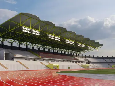 Football Stadium with 10000 seates  3D model