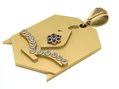 Gold Snake Shield Pendant 3D print model