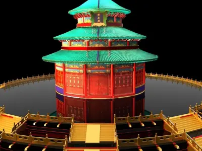Chinese palace temple 3D model
