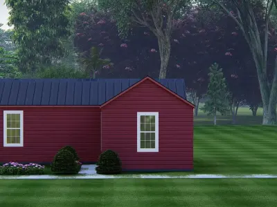 Modern Tiny House Exterior with Minimalist Design 3D model