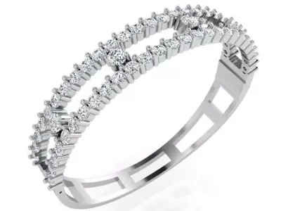 Diamond Bangle Bracelet 4242 3D print model