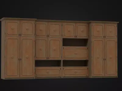 Old Soviet era Cabinet Low-poly 3D model