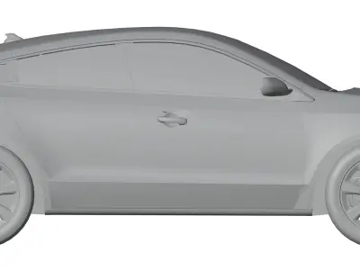 Red german SUV unbranded 3D model