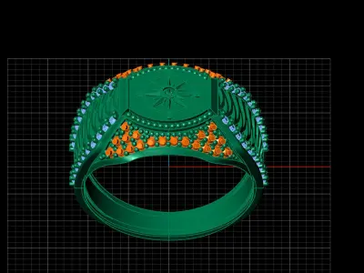 Print Ready STL 3DM  Gents Rings Diamond Men Ring  3D print model 68