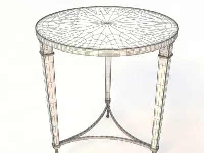 Global Views French Nickel End Table 3D model