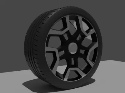 sport car wheel  Low-poly 3D model