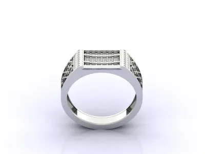 Print Ready STL 3DM  Gents Rings Diamond Men Ring  3D print model 182
