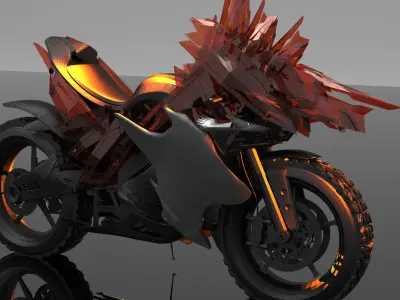 Cyberpunk dragon sniper bike 3D model