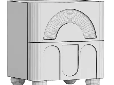 Light Luxury Bedside Table 3D model