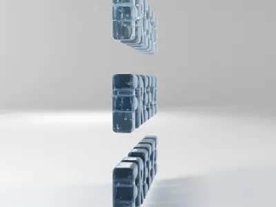 Freeze ice cubes Low-poly 3D model