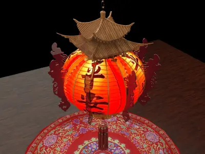 Chinese red lantern  3D model 55