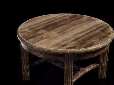 Shabby table Lowpoly Low-poly 3D model