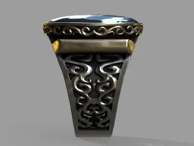 Stone Ring Low-poly 3D model