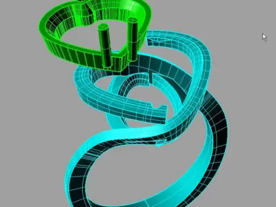 Luxury heart engagement ring AN020 3D print model