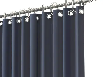 Cornice Classic Curtain 01 Chrome Low-poly 3D model