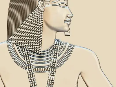 Egyptian Pharaoh bas-relief 3d stl model cnc 3D print model