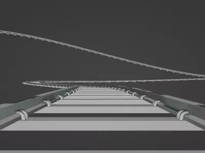 Lowpoly Railroad with Wood Model 3D 3D model