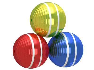 Croquet Ball All Colors 3D model